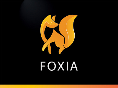 FOXIA LOGO animal fox fox logo gradients logo negative space symbol vector