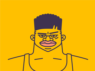 Basketball Player illustration portrait vector yellow