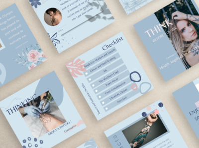 30 pack Tattooing Instagram post in Canva canva graphic design instagram post story ui