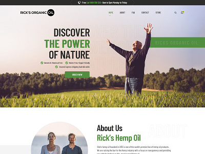 Rick Hemp Organic Oil branding graphic design typography ux