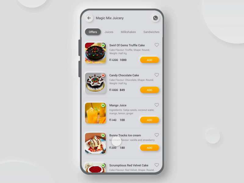 Menu Listing design minimal ui ux vector web