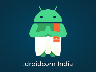 Droidcorn India Mascot - Android Conference art branding design flat icon illustration logo minimal vector