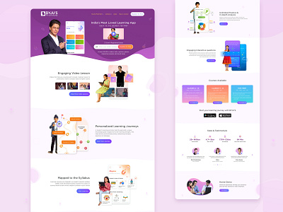 BYJU'S The Learning App Website Design art branding design flat illustration illustrator mobile ui ux vector