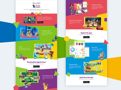 Disney Byju's Early Learn App Website app art design flat illustration type ui vector web website