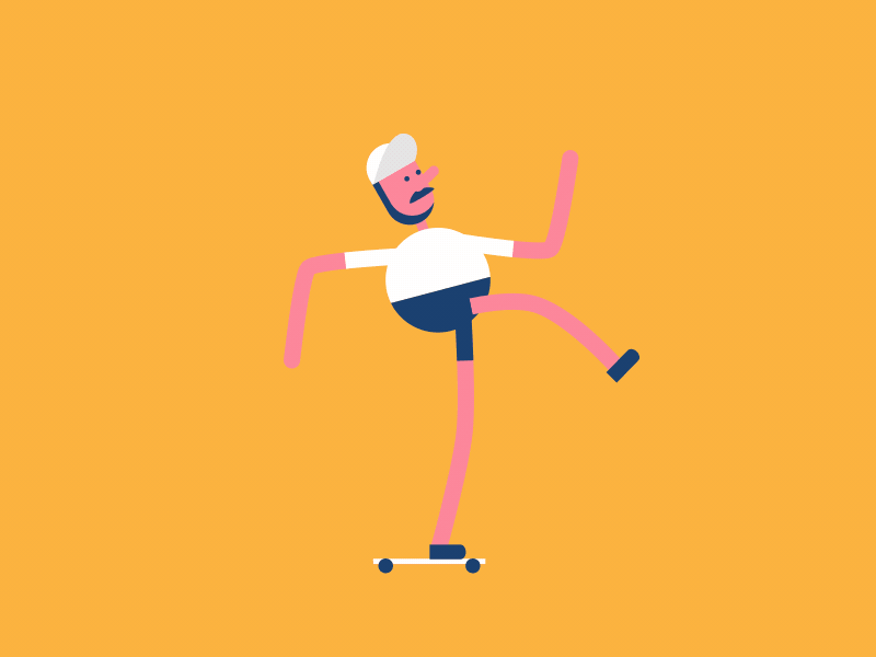 Tryhard skater 2d character illustration skater
