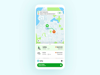 Finding Gojek Driver animation finding driver gojek gojek design ride hailing transportation ui