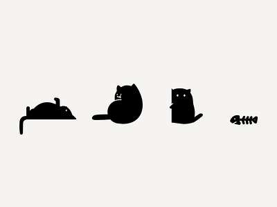 Cattitude art cat cute graphic design illustration monochrome procreate