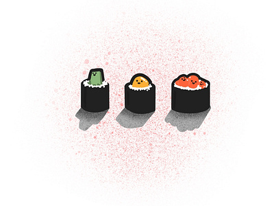 Sushi Gang character design cute graphic art illustration procreate app sushi