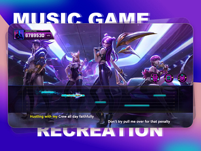 Music entertainment game ui