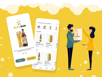 Beer Run - Alcohol Delivery App app mobile app design ui