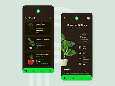 Pafe - Plant Caring App app design mobile app design ui
