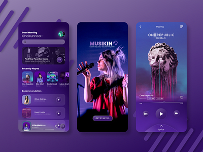 MUSIKIN APP animation app appdesign billie eilish branding design graphic design joox logo mobile music musik playlist song spotify ui uiux ux uxreseacher