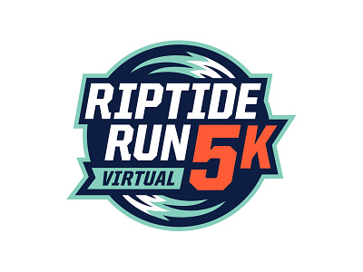 NY Riptide Run Virtual 5K beach blue branding lacrosse logo new york sports wave