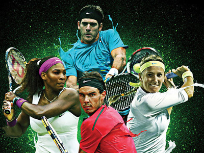 2013 BNP Paribas Tennis Creative branding green poster sports tennis