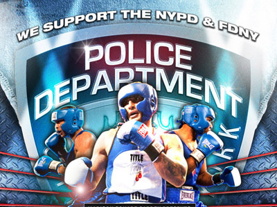 Battle of the Badges Boxing Event Poster branding creative digital manipulation sports