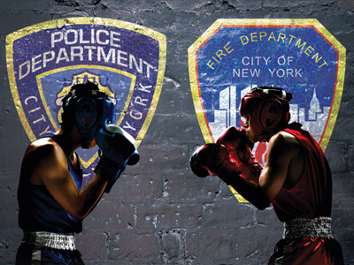 Battle of the Badges Poster Creative boxing digital art poster sports