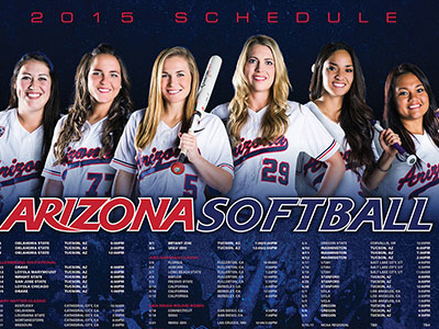 Arizona Softball Poster blue college poster red softball sports women