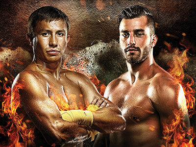 GGG Boxing Poster boxing digital composition fire retouching sports