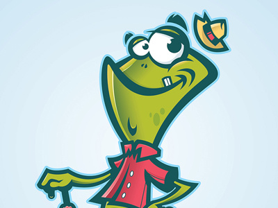 Lizard Man children green illustration mascot umbrella