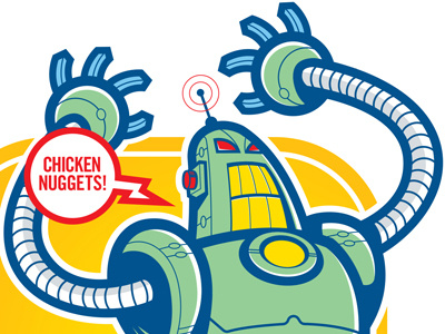 Robot Nuggets Illustration illustration kids robot science