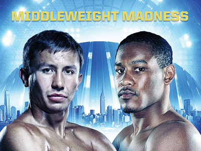 GGG vs. Jacobs Key Art blue boxing fight key art poster sports