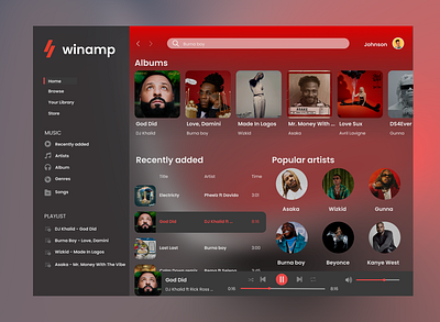 Redesigned Winamp Desktop Music App branding design graphic design illustration ui ux