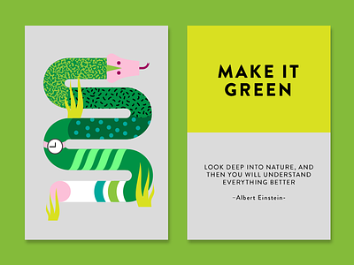 Make it Green albert einstein cards creativity creativity technique green inspiration nature quote snake