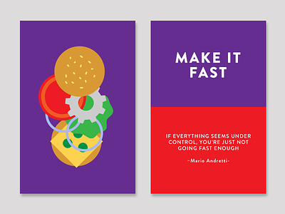 Make it Fast burger cards color creativity creativity technique fast fast food geometric inspiration quote