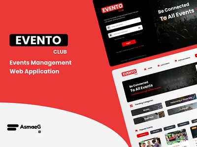 Evento Club - Events Management Web Application app app design bootstrap design figma js laravel ui ux web design