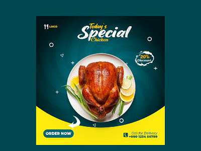 Roast Chicken Proffesonal Social media post design