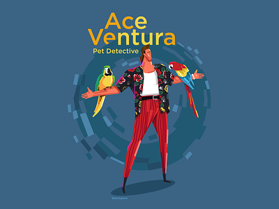 Ace Ventura Pet Detective digital art illustation jim carrey movie pet detective vector