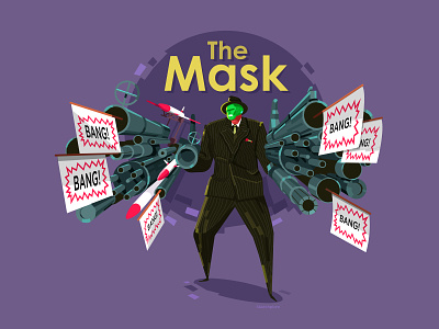Stanley Ipkiss bang illustration jim carrey mask movie the mask vector