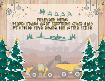 Backdrop of Christmas Celebration in Mining Company banner christmas graphic design illustration mining