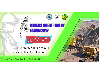 Miners Gathering Backdrop for Campus 2d design banner design graphic design illustration miners mining