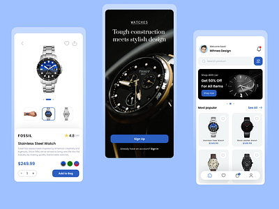 Watch Marketplace App app design graphic design ui