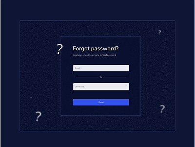 Forgot password page dark theme design forgot password ui