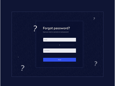 Forgot password page