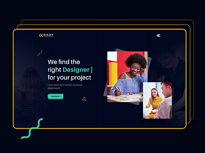 Xicay Recruiting abstract african american afro dark dark ui design design art icon interface job landing modern modern design project recruit recruiting search ui ux website