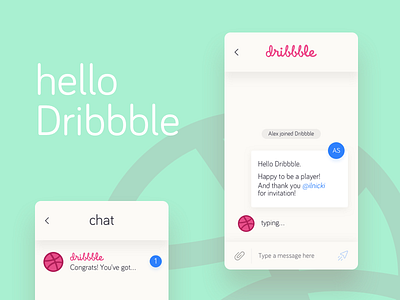 Hello Dribbble app clean debut interface ui