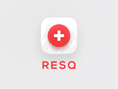 RESQ icon app branding clean design icon icon design logo mobile red typography ui vector