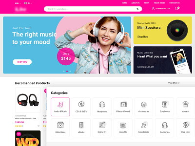 Music eCommerce Website branding design fatbit music
