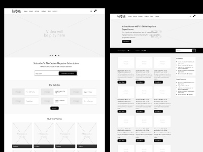 Captain TV Project Wireframes clean high fidelity teamwork wireframe