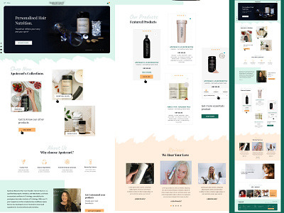 Personalised Hair Nutrition design ui design visualisation website
