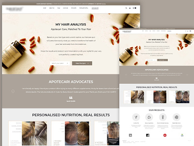 Hair Analysis Landing Page branding clean design landing page ui website