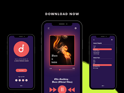 Music Player App Design design graphic design illustration ui user interface ux ux design