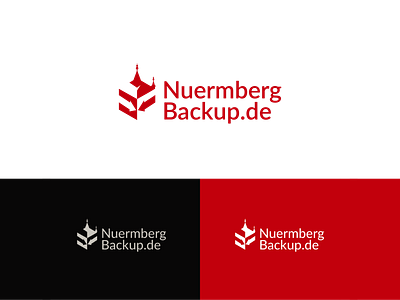 Logo for cloud backup data center in Nuremberg backup branding design flat illustration it server storage