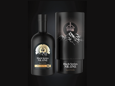 Black Series Schwarzwald Brandy Label / Packaging alcohol bottle branding eticket illustration label brandy luxury packaging