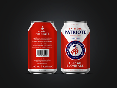 Craft beer "Partriote" packaging for french manufacturer beer beer can craft label logo packaging packaging design