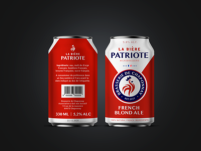 Craft beer "Partriote" packaging for french manufacturer