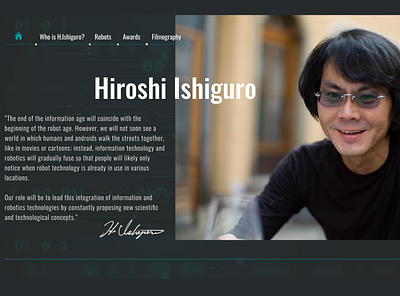 Hiroshi Ishiguro | LandingPage design typography ui ux
